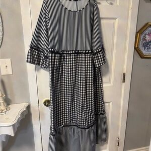SHEIN Black and White Striped Dress
